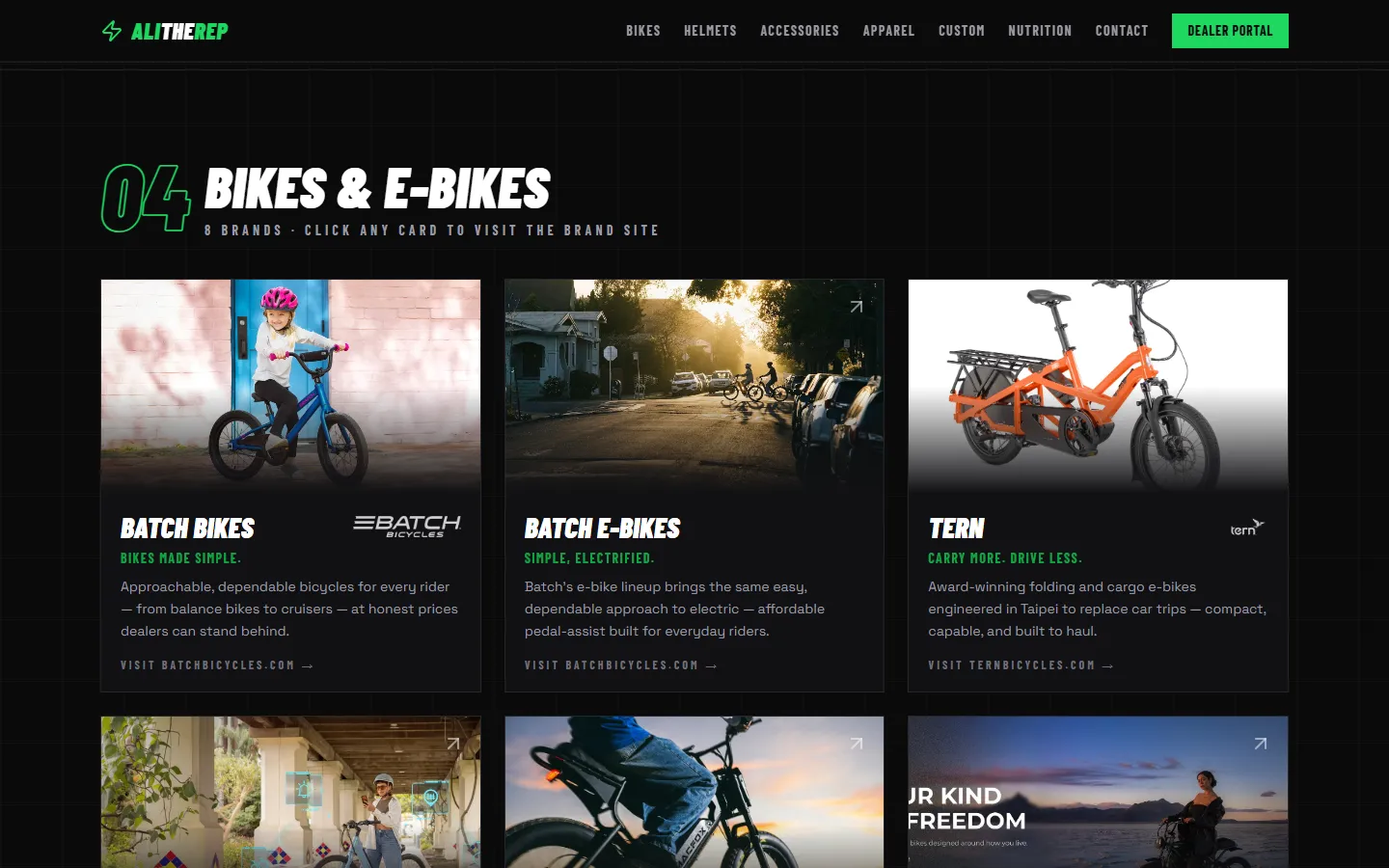 Brand catalog — data-driven bike lineup