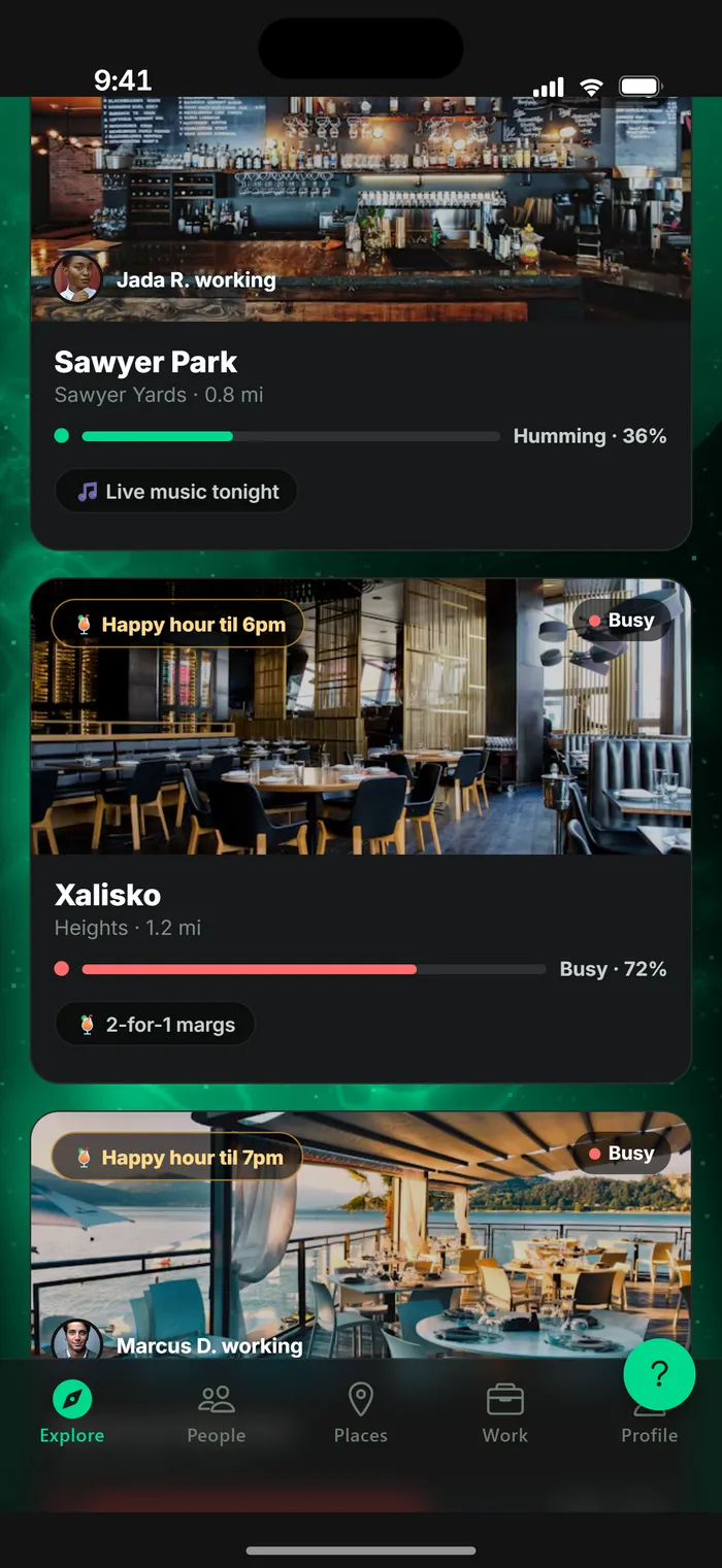 Live busyness — fused from mmWave + thermal IR + WiFi RSSI