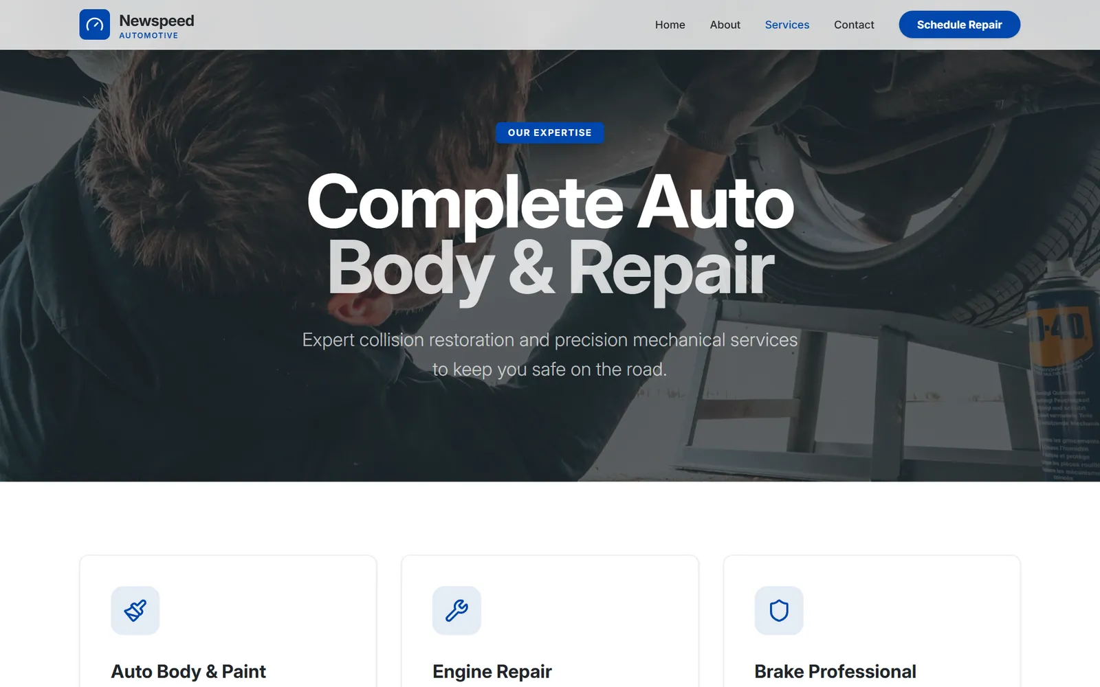 Services — brand-token layout